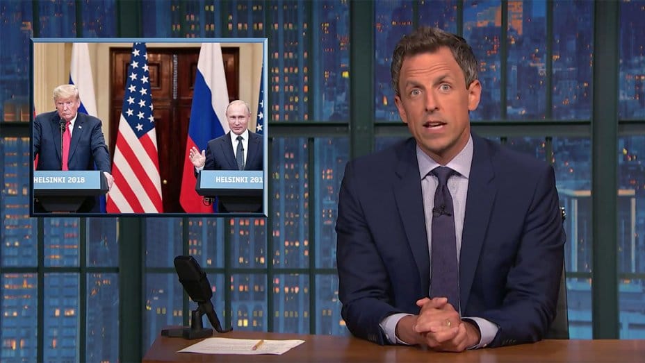 Seth Meyers Accuses Trump of “Selling Out Our Democracy” After Putin Summit