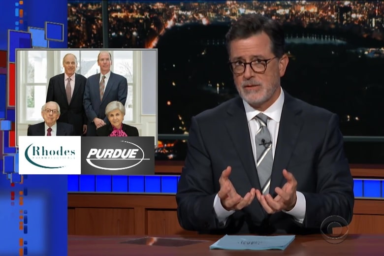 Watch Stephen Colbert Take on the Sackler Family, America’s Most Respectable Drug Dealers