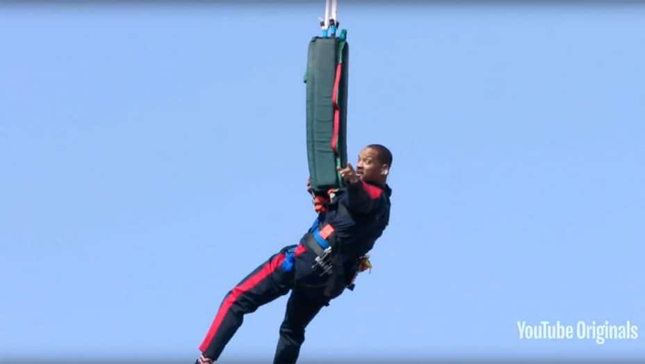 Will Smith Celebrates 50 by Bungee Jumping From a Helicopter