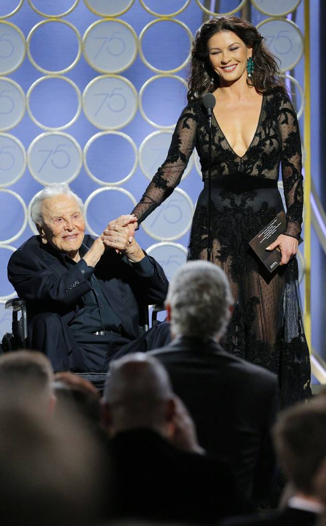 Catherine Zeta-Jones Pays Tribute to “Beautiful Man” Kirk Douglas on 102nd Birthday