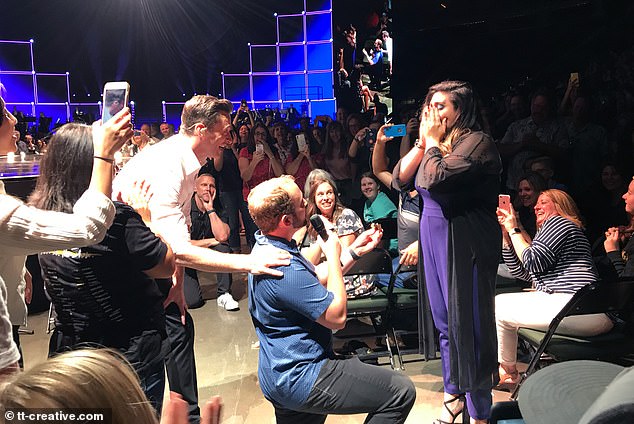 Hugh Jackman Helps a Man Propose to his Girlfriend at Concert Hugh Jackman Helps a Man Propose to his Girlfriend at Concert