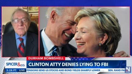 Dershowitz Tells Newsmax Hosts, ‘I Haven’t Seen Anything That Points Directly to Hillary Clinton’ in Durham Probe