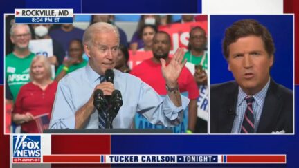 Tucker Carlson Comes Away Empty-Handed After Cutting Into Biden Rally Hoping to Show a Gaffe That Never Came