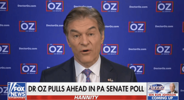 Pennsylvania Senate Candidate Oz Tells Hannity the State Borders the Atlantic Ocean – It Doesn’t